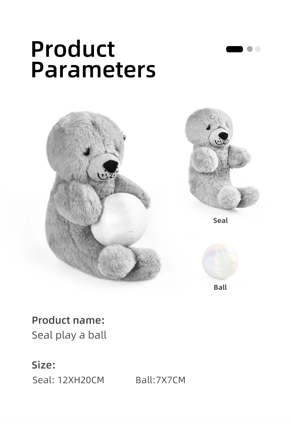 Soft Fleece Stuffed Pet Plush Toy Unique Seal Design Dog Squeak Toy