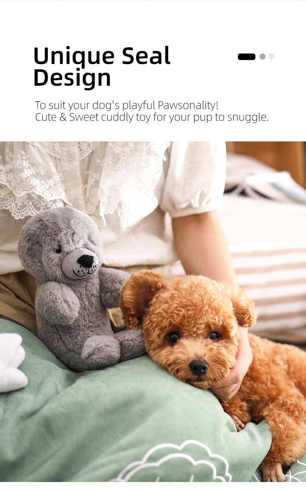 Soft Fleece Stuffed Pet Plush Toy Unique Seal Design Dog Squeak Toy